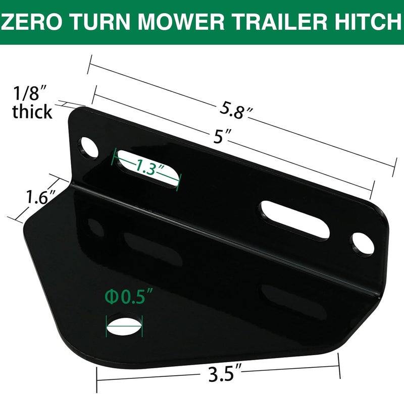gradora Universal Towing Hitch Kit 3/4" Zero Turn Mower Hitch and 1/2" Magnetic Lawn Mower Trailer Hitch Pin (Combo Pack Green Black) - Image 5